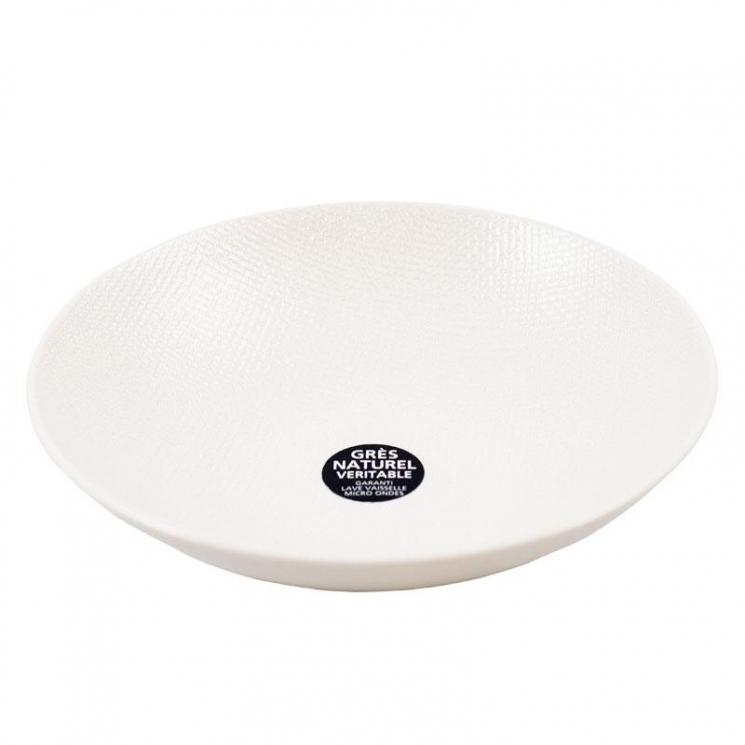 Белая тарелка для супа из керамики с выразительной текстурой Vesuvio Bastide - фото