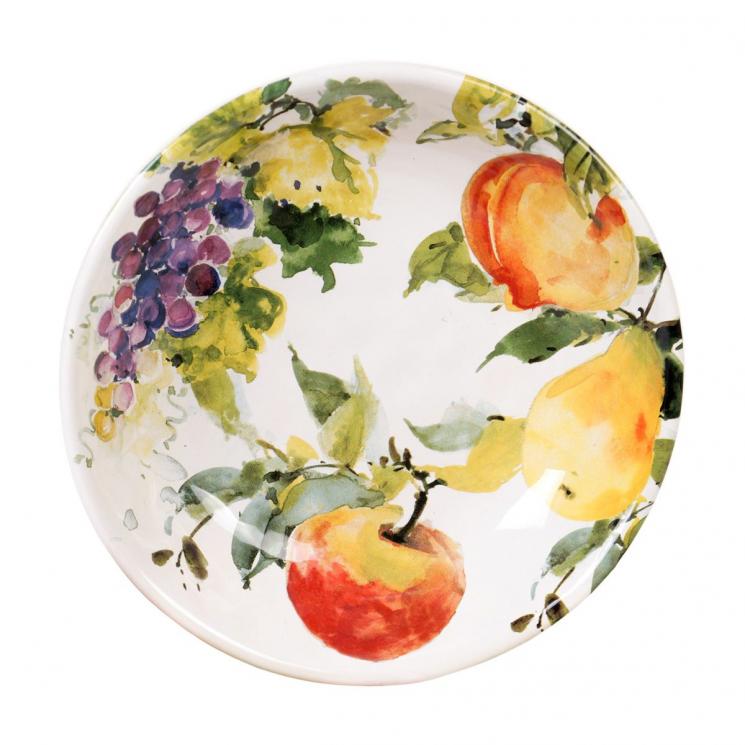Большой керамический салатник с рисунком плодов и листьев "Фруктовый нектар" Certified International - фото