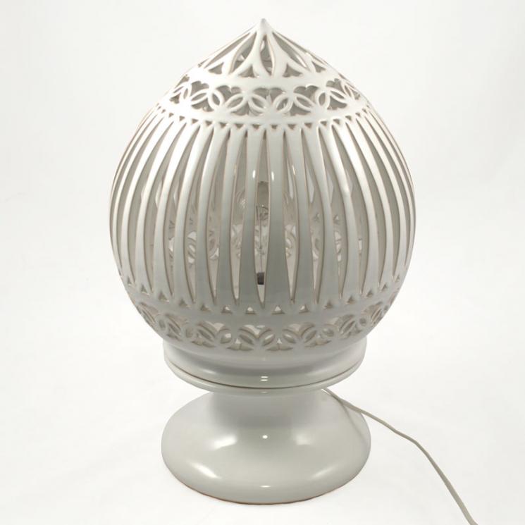 Лампа керамическая настольная с отверстиями Mezzaluna - фото