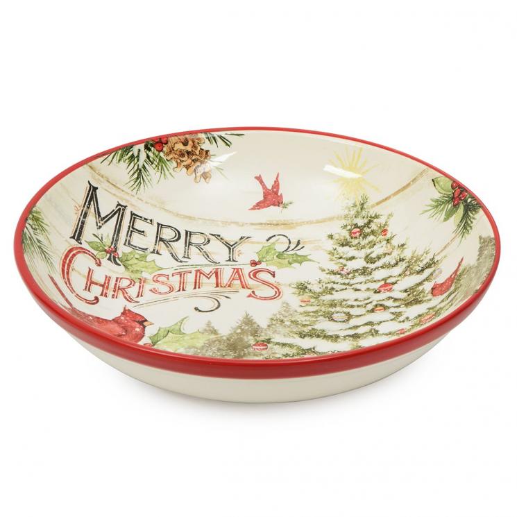 Объемный салатник из керамики с новогодней композицией "Прекрасное Рождество" Certified International - фото