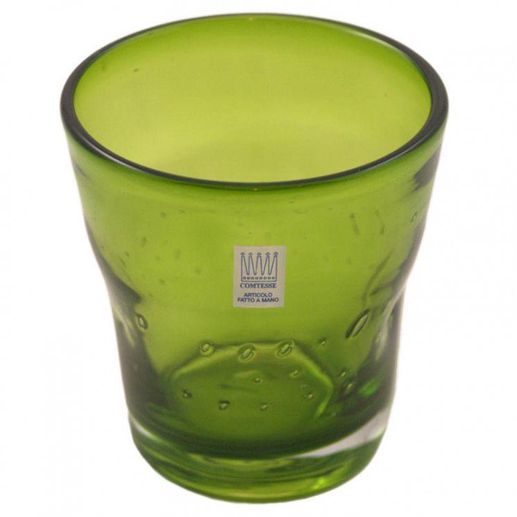 Набор из 6-ти стаканов для вина из стекла зеленого цвета Samoa Comtesse Milano - фото