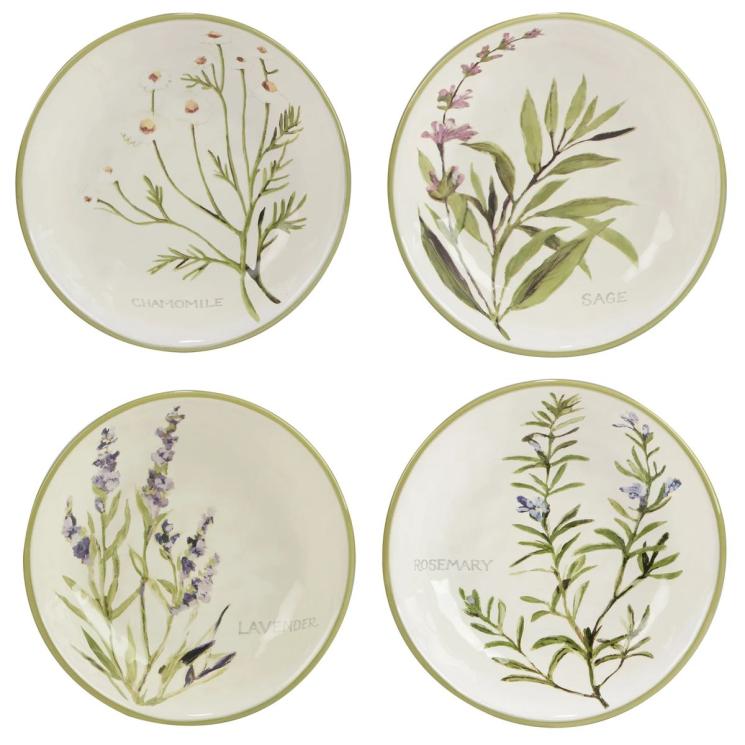 Набор из 4-х керамических тарелок для супа "Ароматные Травы" Certified International - фото