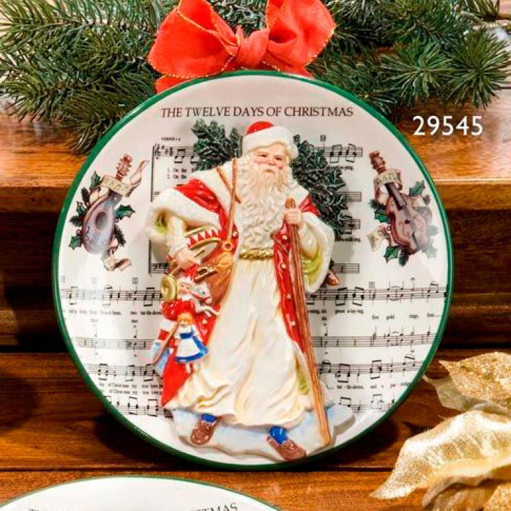 Тарелка декоративная с рельефным изображением Деда Мороза Lamart - фото