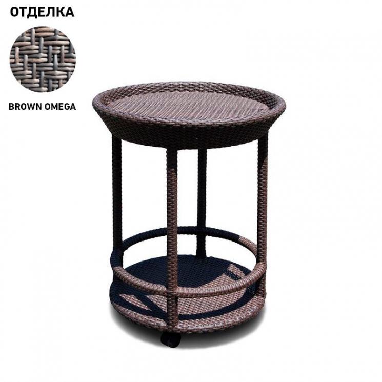 Сервировочный столик на колесиках из искусственного ротанга Cally Brown Omega Skyline Design - фото