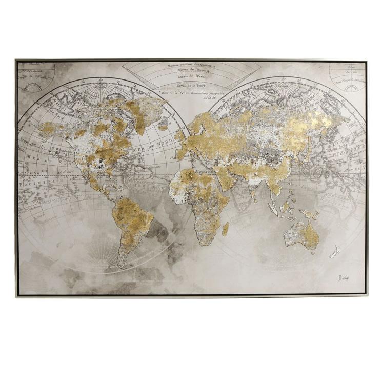 Прямоугольная картина на полотне "Карта мира" CadrАven - фото