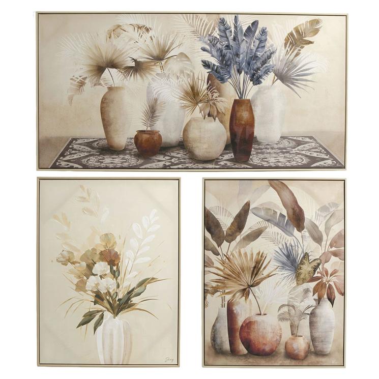 Набор из 3-х картин с цветами в вазах "Осенние букеты" CadrАven - фото