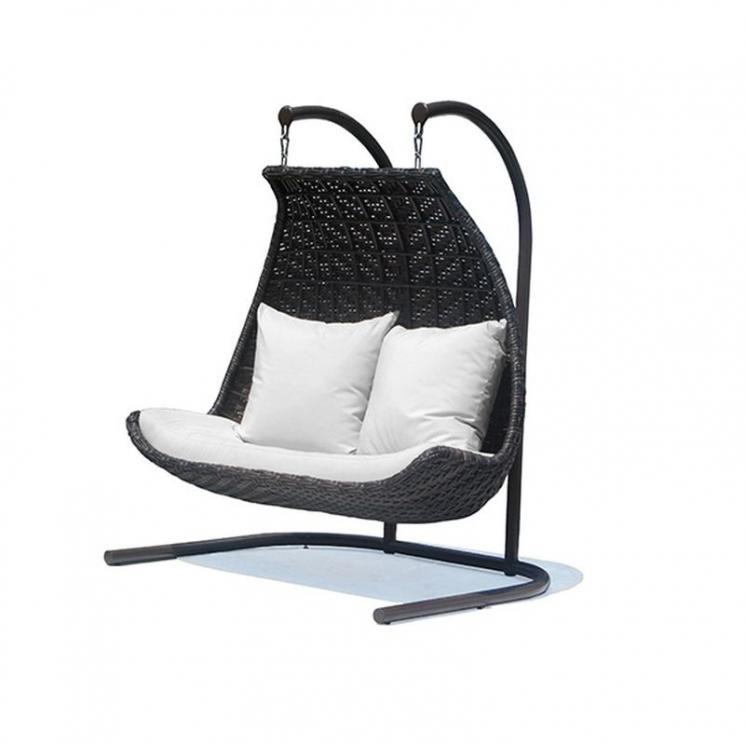 Двойное подвесное кресло на стойке Celeste Brown Omega коричневого цвета Skyline Design - фото