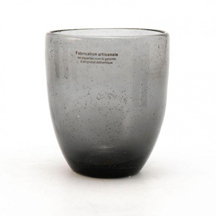 Серый стакан Bastide из толстого стекла с пузырьками воздуха внутри стенок - фото