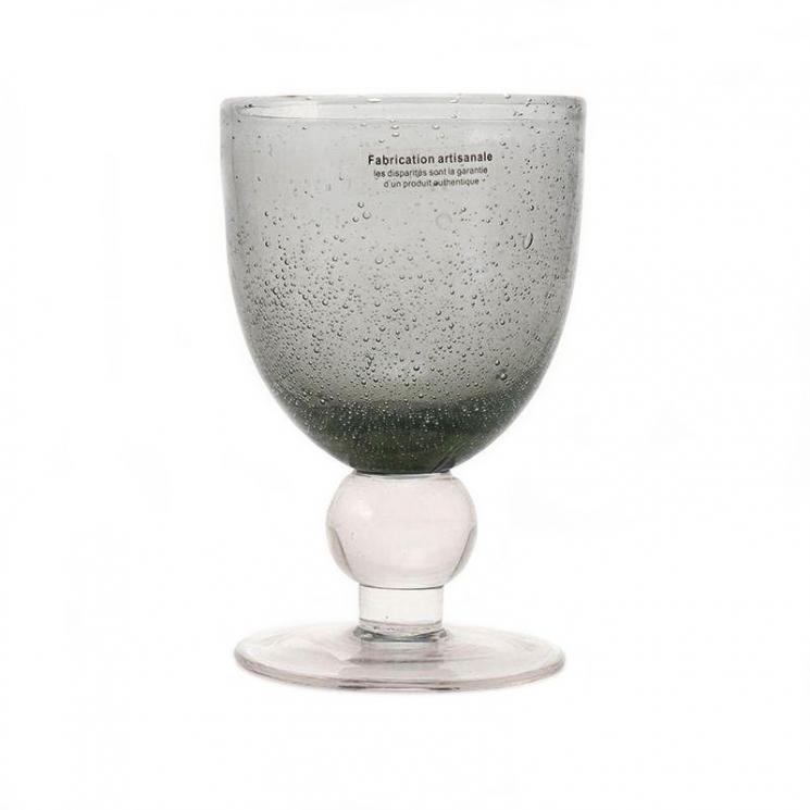 Серый бокал для вина из толстого стекла с капельками воздуха Bastide - фото