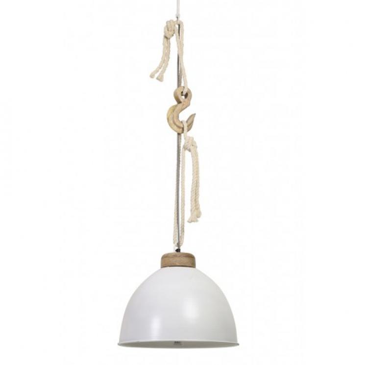 Подвесной светильник в стиле лофт деревянный белый Light and Living - фото
