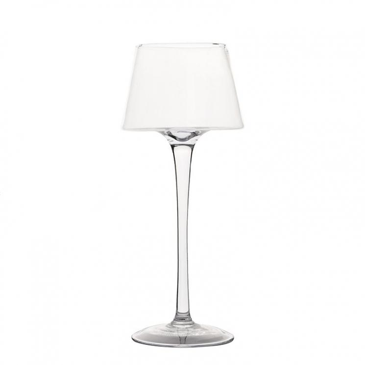 Подсвечник стеклянный в форме бокала для вина Mercury - фото