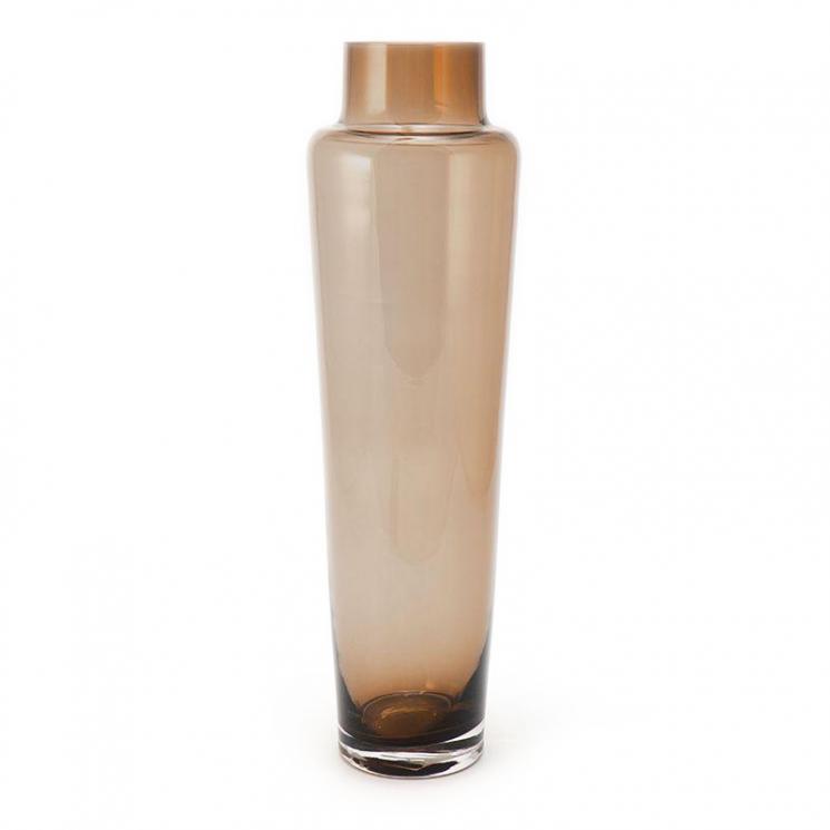 Высокая изящная ваза Bastide из стекла янтарно-коричневого оттенка - фото