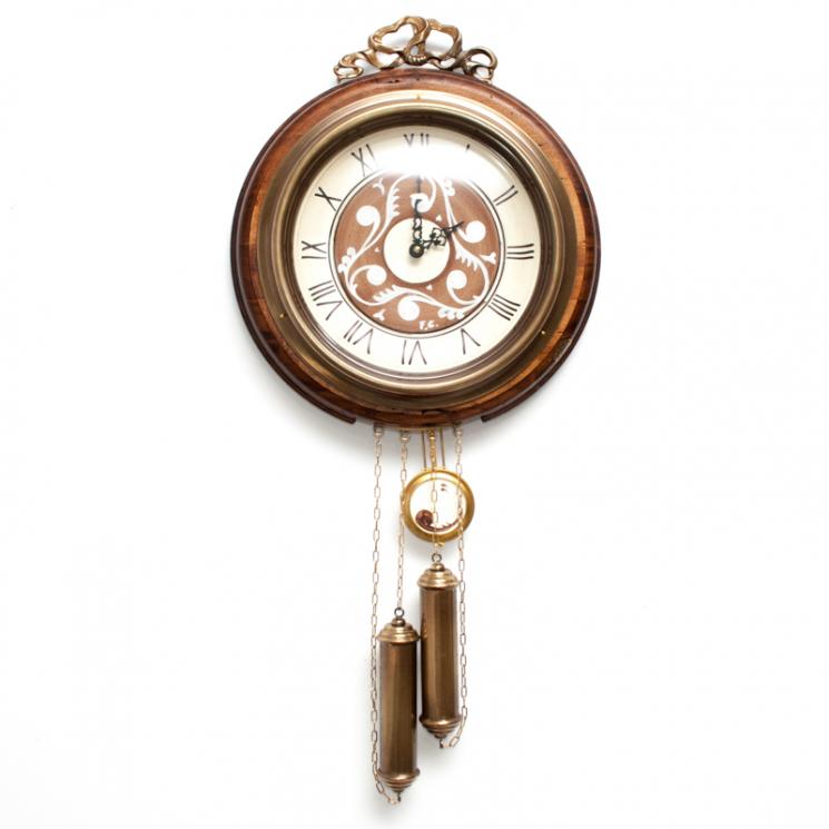 Часы настенные старинные с гирями и маятником Capanni - фото