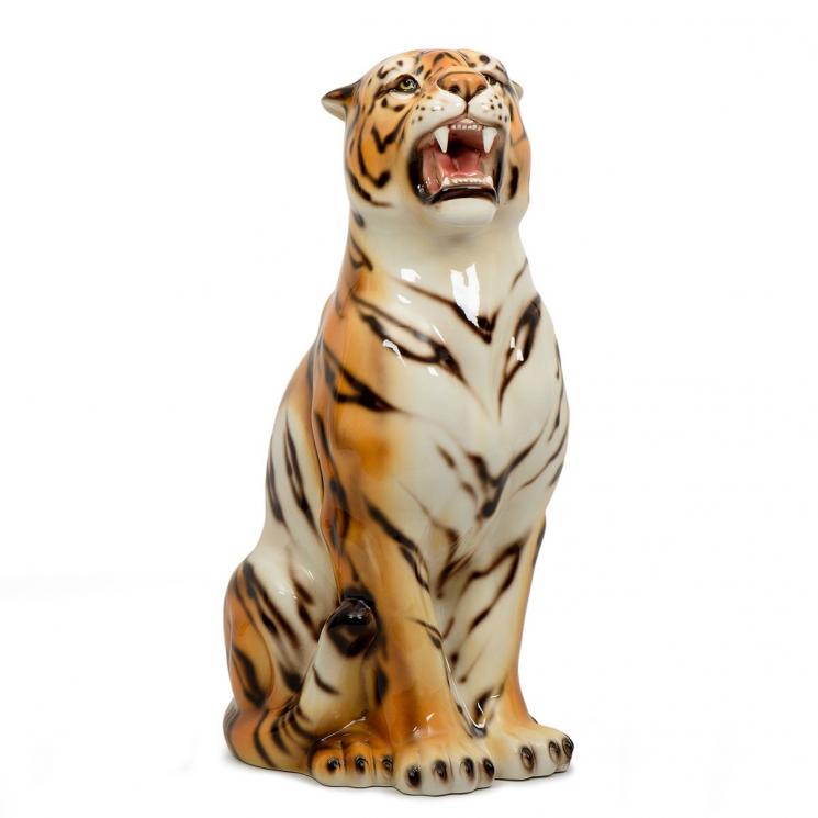 Высокая керамическая статуэтка взрослого тигра Ceramiche Boxer - фото