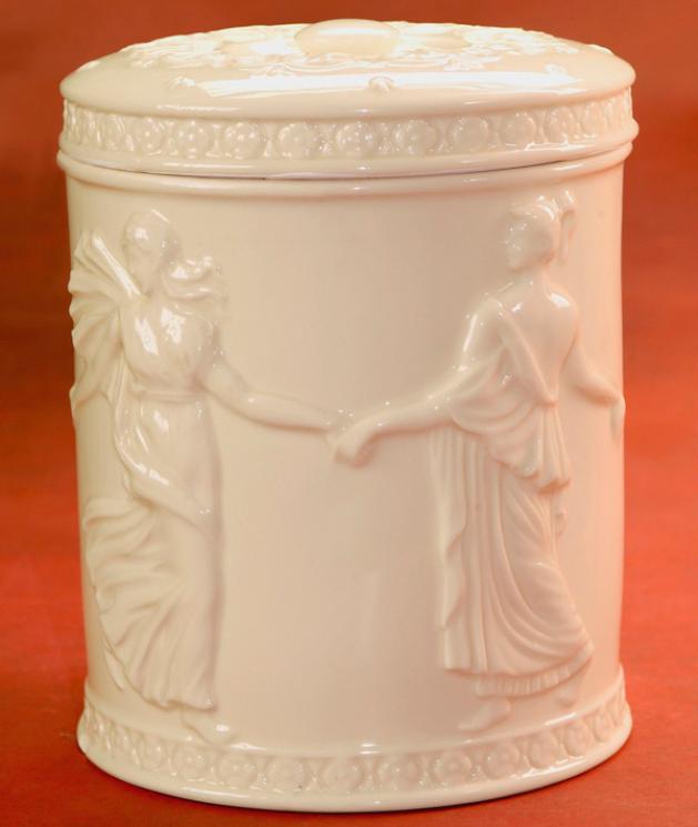 Шкатулка из керамики в форме цилиндра с узором Palais Royal - фото