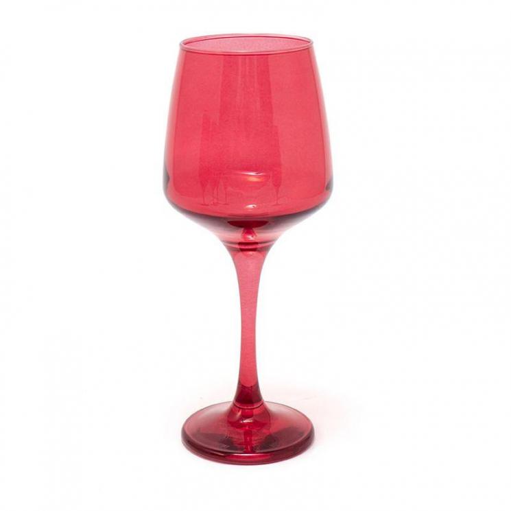 Изящный винный бокал на высокой ножке из красного стекла Bastide - фото
