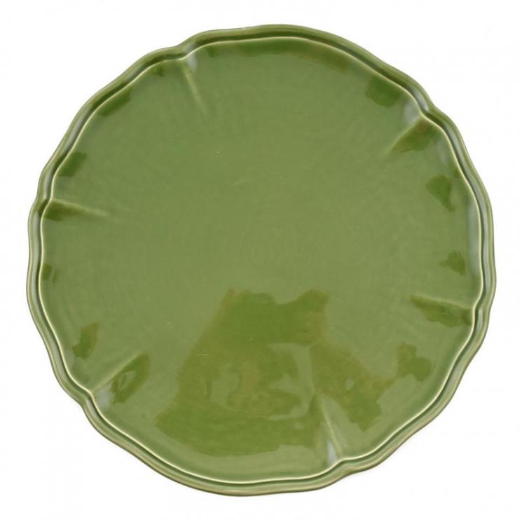 Подставная зеленая тарелка с волнистыми бортиками «Яркое лето» Villa Grazia - фото