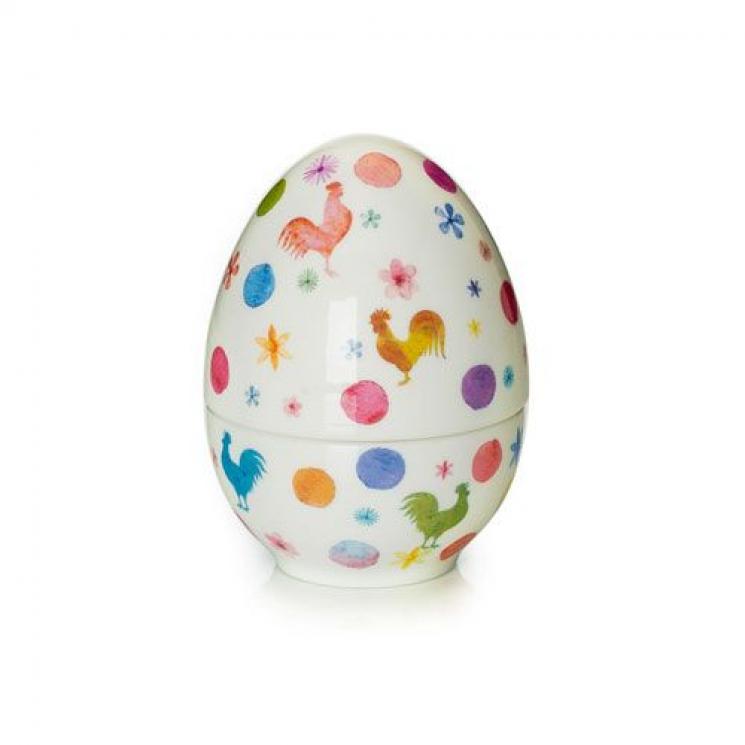 Яйцо-шкатулка из керамики с пасхальным рисунком Cock-a-doodle-doo Palais Royal - фото