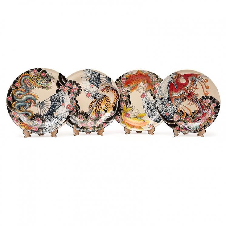 Набор из 4-х больших круглых блюд из меламина Tatoo Age Palais Royal - фото