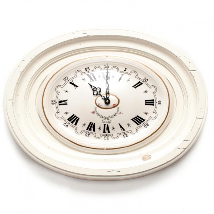 Часы настенные овальные белые Capanni - фото