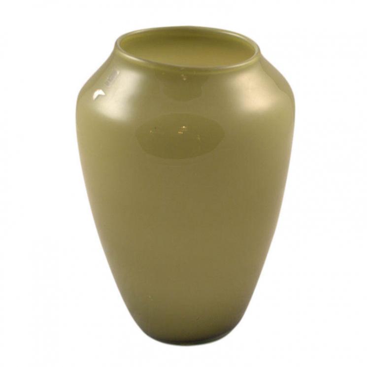 Стеклянная ваза классической формы и оливкового цвета Panarea Comtesse Milano - фото