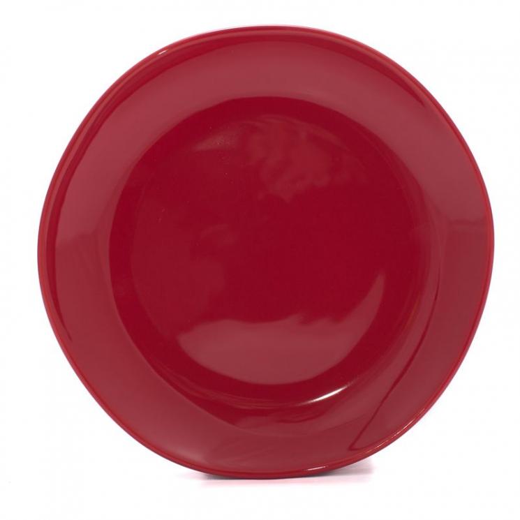 Тарелка десертная из красной керамики Ritmo Comtesse Milano - фото