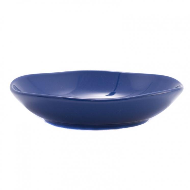 Тарелка суповая из синей керамики Ritmo Comtesse Milano - фото
