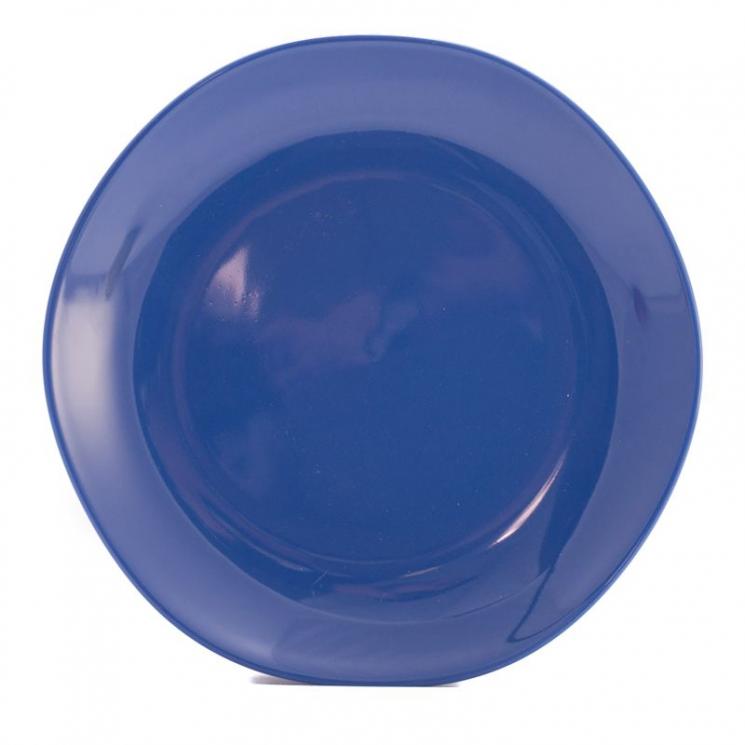 Тарелка обеденная из синей керамики Ritmo Comtesse Milano - фото