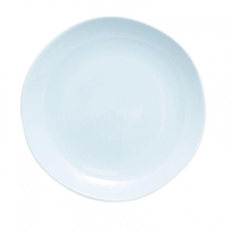 Керамическая обеденная тарелка голубого цвета Ritmo Comtesse Milano - фото