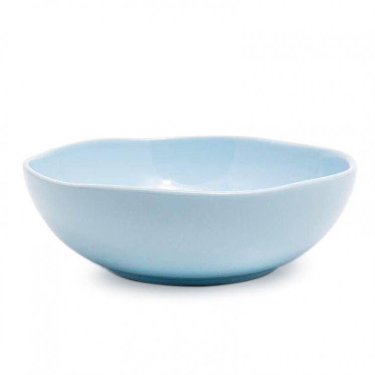 Голубой керамический салатник с волнистыми краями Ritmo Comtesse Milano - фото