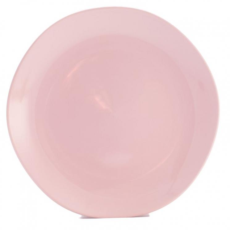 Тарелка обеденная из розовой керамики Ritmo Comtesse Milano - фото