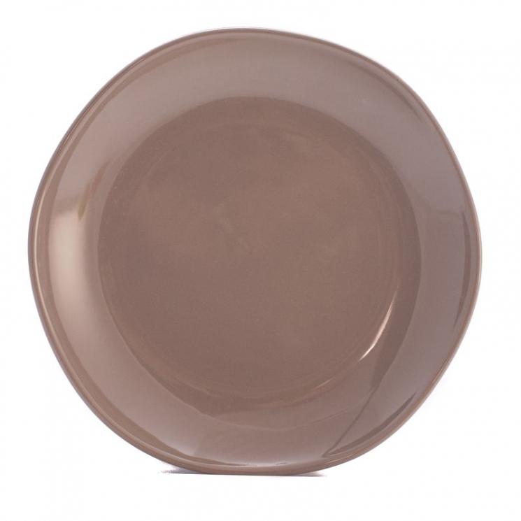 Набор десертных тарелок из серо-коричневой керамики Ritmo 6 шт. Comtesse Milano - фото