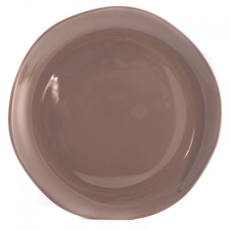 Керамическое круглое блюдо серо-коричневого оттенка Ritmo Comtesse Milano - фото