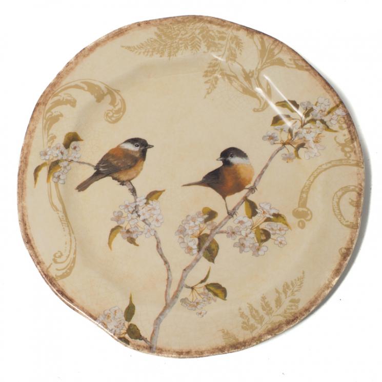 Салатная тарелка из керамики ручной работы с изысканным рисунком "Шопен" Bizzirri - фото