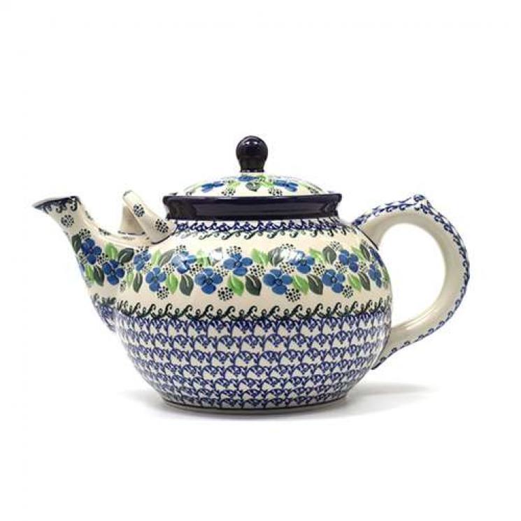 Большой керамический чайник с орнаментом "Вербена" Керамика Артистична - фото