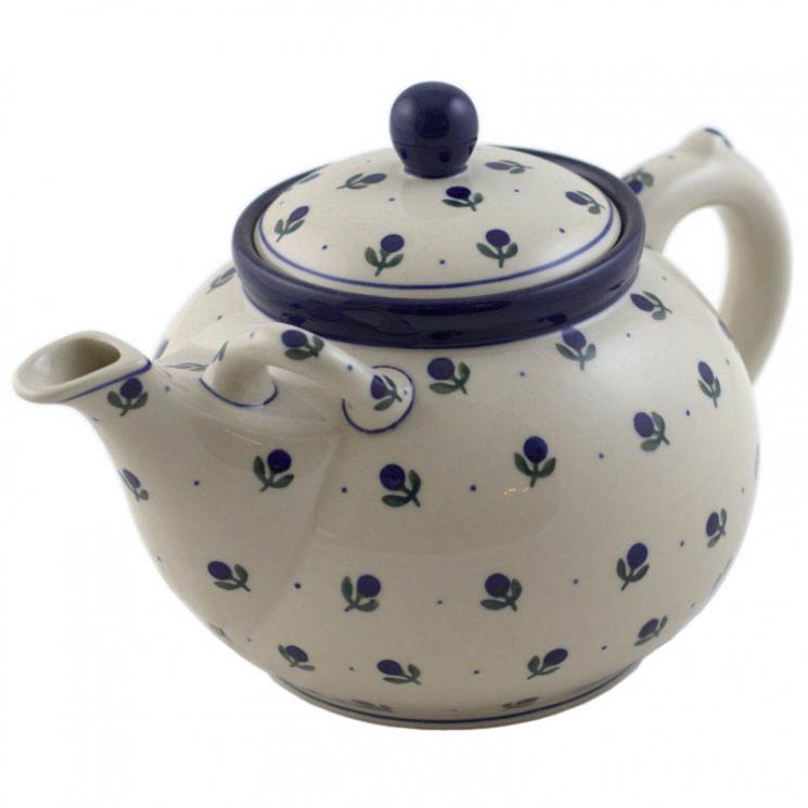 Чайник керамический с узором из ягод "Голубика" Керамика Артистична - фото