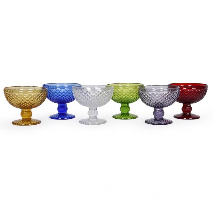 Набор из 6-ти разноцветных бокалов-чаш для шампанского Toscana Maison - фото
