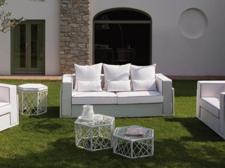 Комплект мебели для террасы с плетением из искусственного ротанга белого цвета Talenti - фото