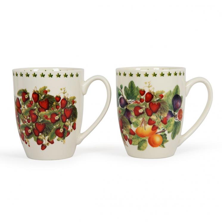 Высокие чайные чашки из фарфора с фруктовым рисунком, набор 2 шт. Le Primizie Brandani - фото