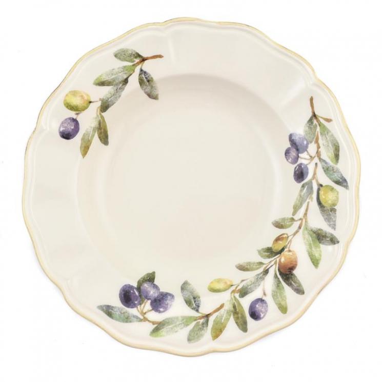 Суповая тарелка из коллекции огнеупорной керамики "Оливы и маслины" Villa Grazia - фото