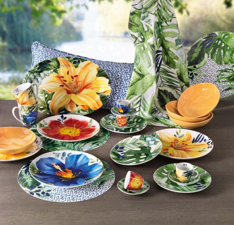 Коллекция фарфоровой посуды "Тропические цветы" Brandani - фото