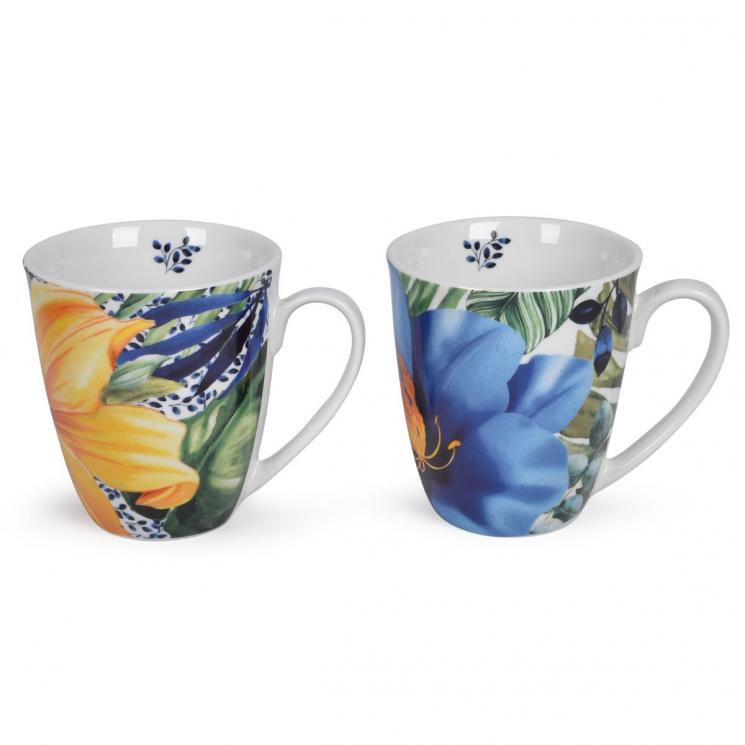 Набор из 2-х фарфоровых чайных чашек "Тропические цветы" Brandani - фото