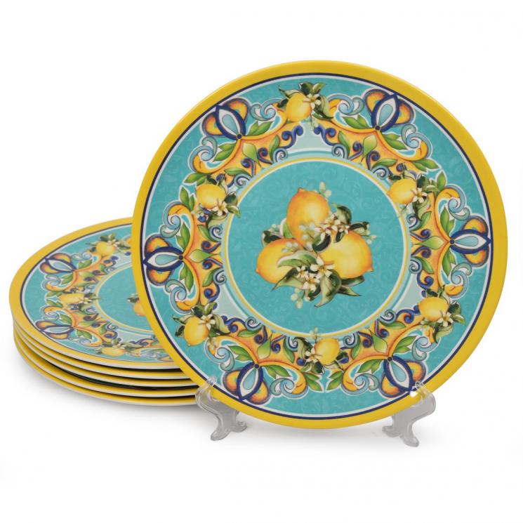 Набор меламиновых обеденных тарелок Citrus Brandani, 6 шт - фото