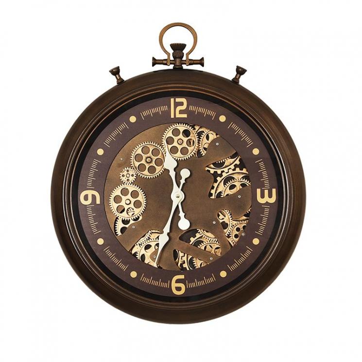 Часы шоколадного цвета с открытым механизмом Skeleton Clocks - фото