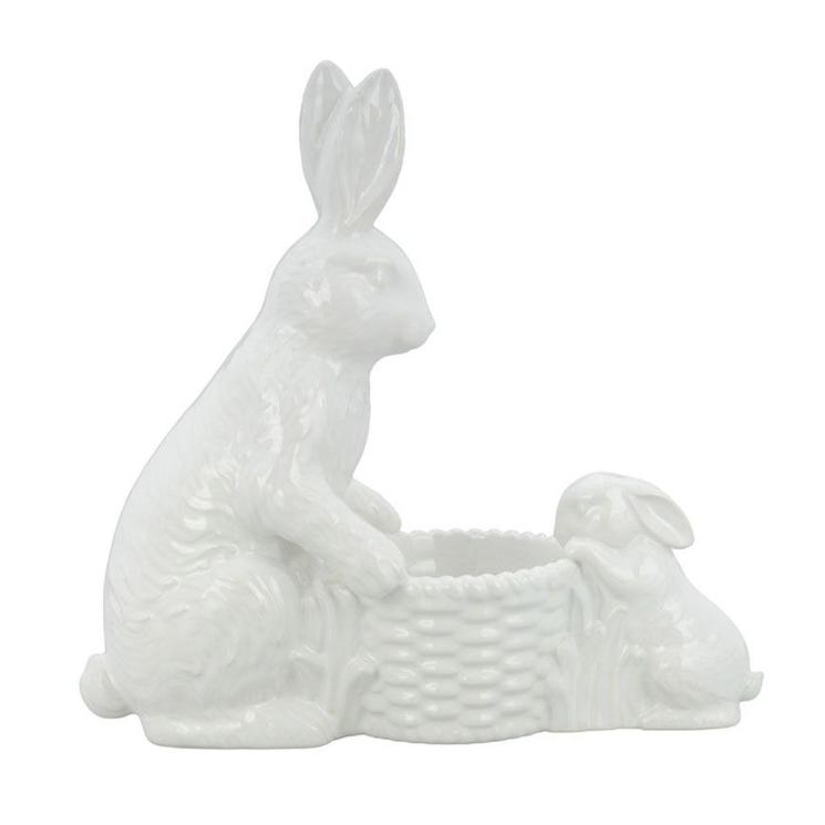 Пасхальный декор для украшения с белыми кроликами H. B. Kollektion - фото