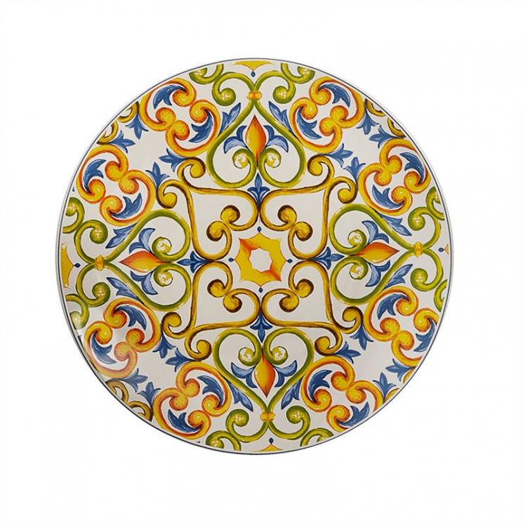 Круглое керамическое блюдо с орнаментом в стиле Ренессанса Medicea Brandani - фото