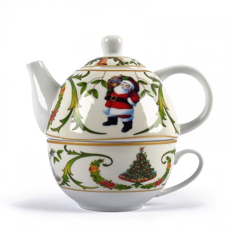 Чайный набор Christmas Maison, чашка с заварником - фото