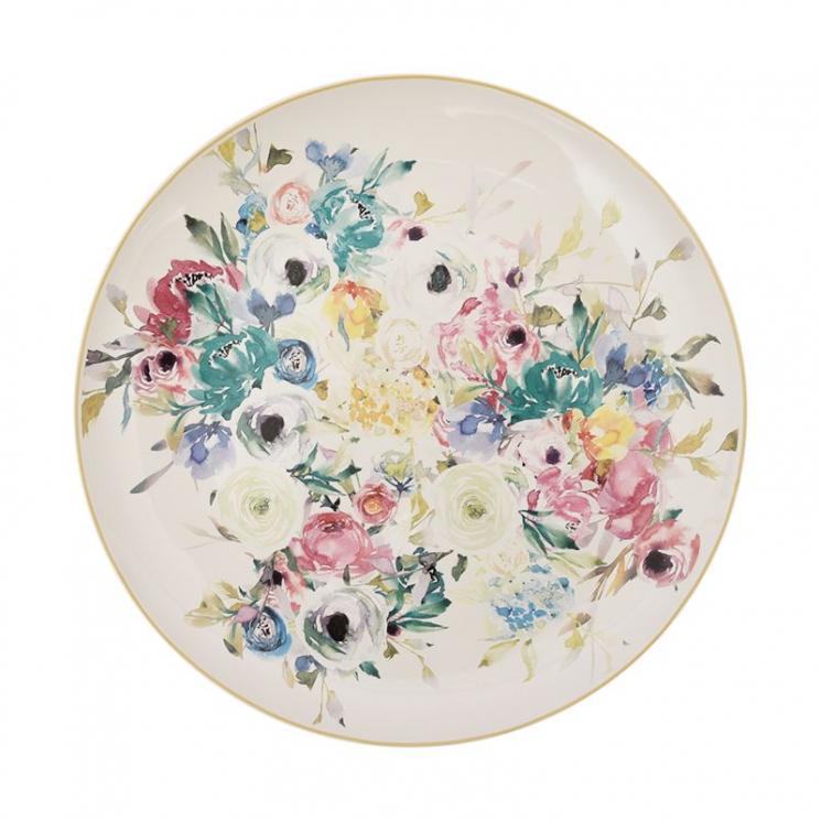 Блюдо круглое среднего размера из керамики с цветочным рисунком Paradise Brandani - фото