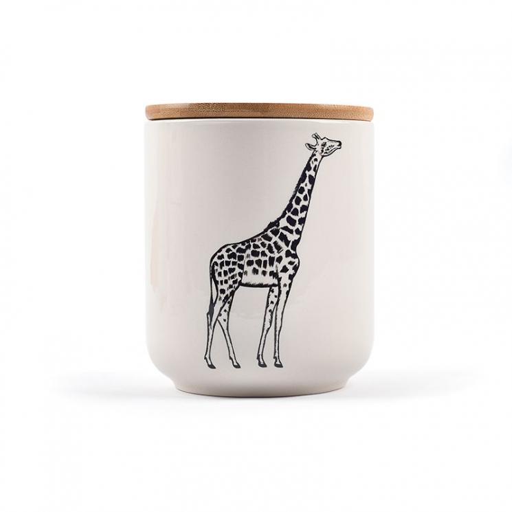Емкость для сыпучих из керамики с изображением жирафа Masai Maison - фото