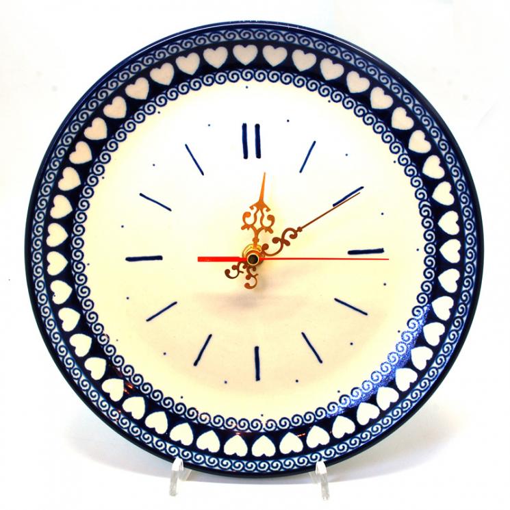 Керамические часы с романтическим узором "Валентинки" Керамика Артистична - фото